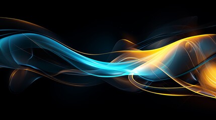 Vivid light blue and yellow beams twisting background
