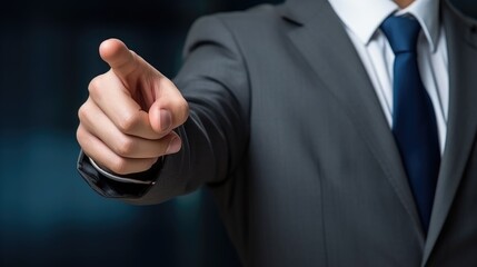 businessman pointing out