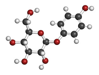 beta-arbutin molecule. 3D rendering.
