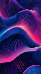 Abstract gradient neon light folds.