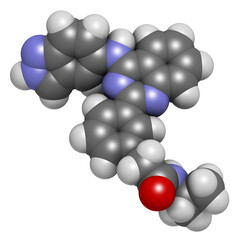 Belumosudil drug molecule. 3D rendering.