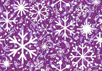 Christmas ice scribble seamless snowflakes pattern for wrapping paper and fabrics and linens and kids clothes print