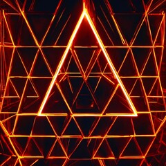 Cool geometric triangular figure in a neon laser light - great for backgrounds and wallpapers