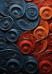 A colorful wall with swirls. Generative AI.