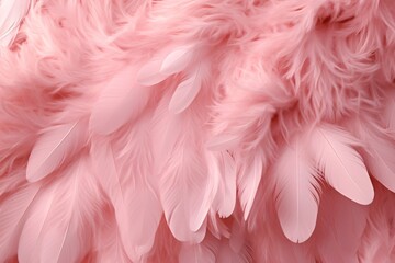 Fototapeta na wymiar Beautiful feather pattern wallpaper, dreamy feather abstract background, pink feathers wallpaper, light pink bird feathers pattern, AI Generative