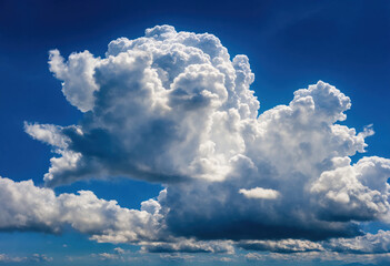 un nuage blanc cumulus dans un ciel bleu - generative AI