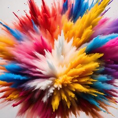 Fototapeta premium Explosion of colored powder on white background