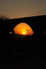 Obraz premium Queretaro is a very beautiful state of Mexico, where there is a viewpoint with a direct view of an aqueduct, where you can see beautiful sunrises