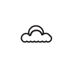 Cloud in cartoon, doodle style . Image for t shirt. Isolated 2d vector illustration in logo, icon, sketch style, Eps 10, black and white. AI Generative