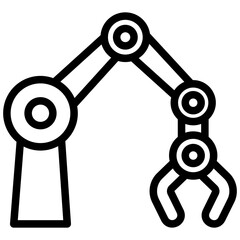 Robotic Hand black outline icon. relate to robotic engineering and technology theme. use for UI or UX kit, web and app development.