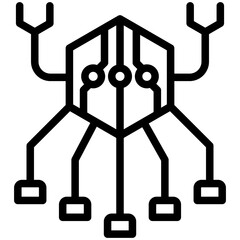 Nanobot black outline icon. relate to robotic engineering and technology theme. use for UI or UX kit, web and app development.