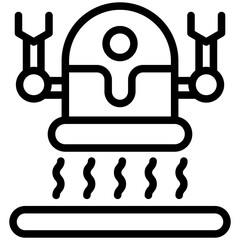 Magnetic Levitation black outline icon. relate to robotic engineering and technology theme. use for UI or UX kit, web and app development.