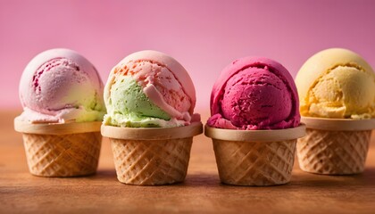 Four different ice creams