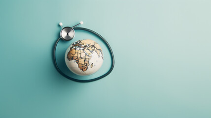 globe earth and stethoscope 