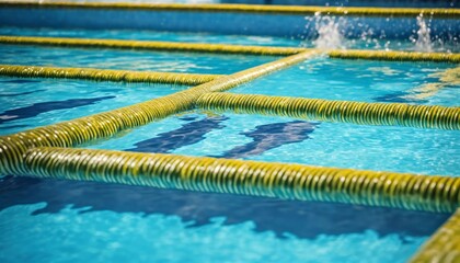 Fototapeta na wymiar Blue swimming pool rippled water detail