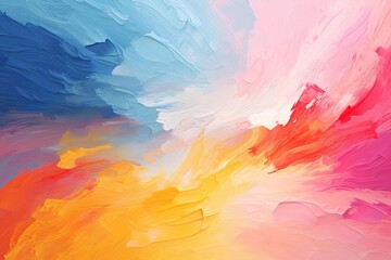 Colorful paint texture background, Multicolor paint texture background, Oil paint texture, Multicolor brush and palette knife strokes, AI Generative - obrazy, fototapety, plakaty