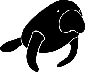 silhouette of a manatee