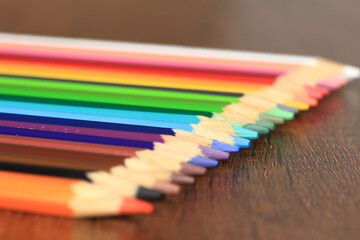 macro photography of various colored pencils.