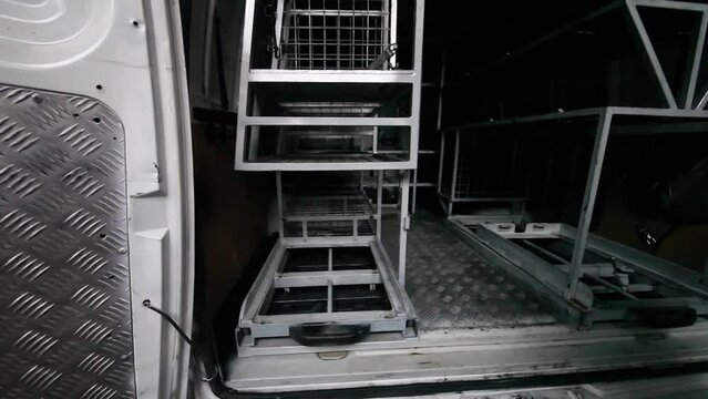 Interior of empty special car of Team of rescue workers