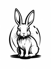 Rabbit vector logo illustration on isolated background