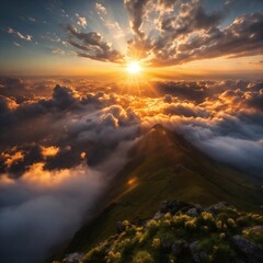 Sun between clouds