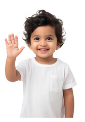 Portrait of a smiling young kid, isolated on transparent background