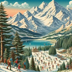 Illustration of the Alps





