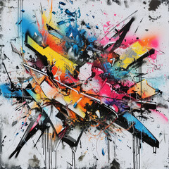 Obraz premium Bold Graffiti Splash Featuring Shattered Glass Shards