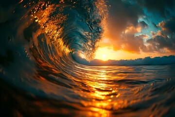 Stormy sea wave with foamy splash