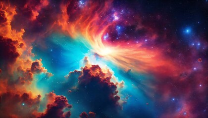 Obraz premium Colorful abstract nebula space background
