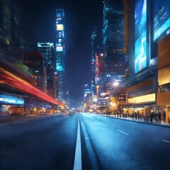 Fototapeta na wymiar Motion speed effect with city night