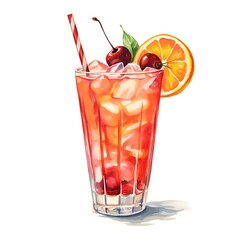 cocktail with cherry and mint