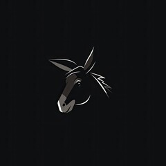 Donkey Animal Logo Minimal Illustration Symbol Generative AI