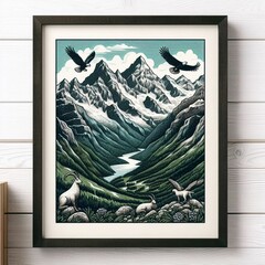 Illustration of the Alps





