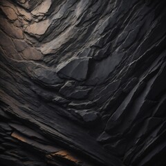 Fototapeta premium Dark grey black slate texture with high resolution, background of natural black stone wall.