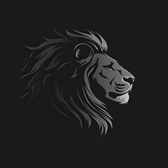 Lion Animal Logo Black And White Design Object Generative AI