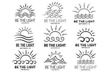Be The Light, Amazing Grace, Believe, Religious, Proverbs, Self Love, Faith, Sunshine and Sea ​​Waves, Sunshine, Ocean, Sun and Sea, Sea ​​Waves, Sunshine Cut File, Sunburst Clipart, Boho Sun Vector, 