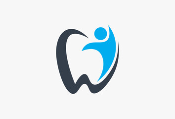 Happy Healthy Tooth, Care Dentist Vector Logo