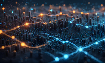 Cyber big data flow. Network line connect stream. Concept of AI technology