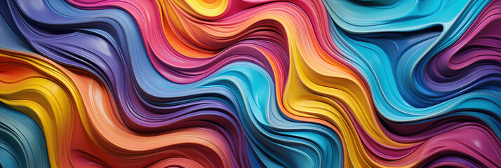Obraz premium 3D Abstract multicolored background with smooth lines, Ai Generated