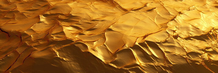 Naklejka premium 3d rendering, Abstract golden background with waves, Ai Generated