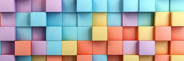 Abstract background of colorful cubes. 3d rendering, 3d illustration, Ai Generated
