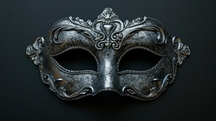 Masculine black and silver masquerade mask generative ai