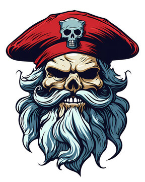 Skull pirate art illustrations for stickers, tshirt design, poster etc
