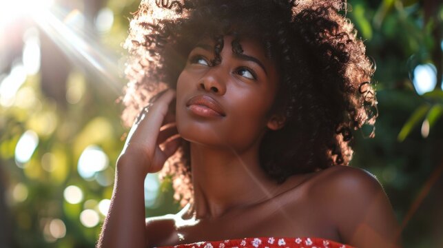 African American woman posing outdoors generative ai