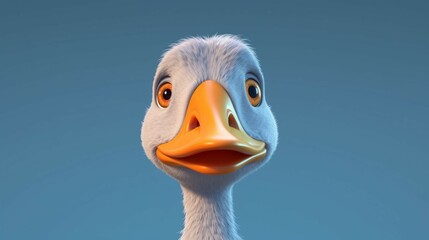 A cute cartoon grey lag goose character Ai Generative