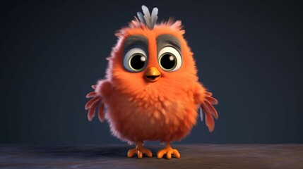Fototapeta premium A cute cartoon larks character Ai Generative
