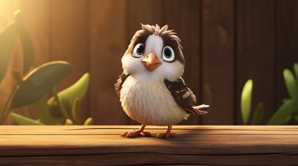 A cute cartoon old world sparrows character Ai Generative