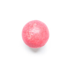 Red chewing gum on white background