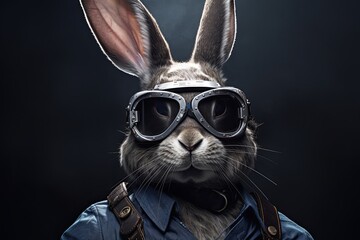 Cool Easter bunny as a car mechanic.
